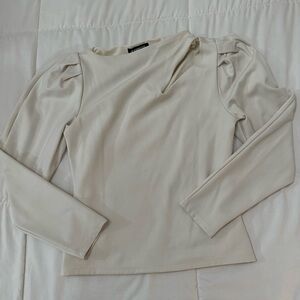 Elegant Cream Long Sleeve Top